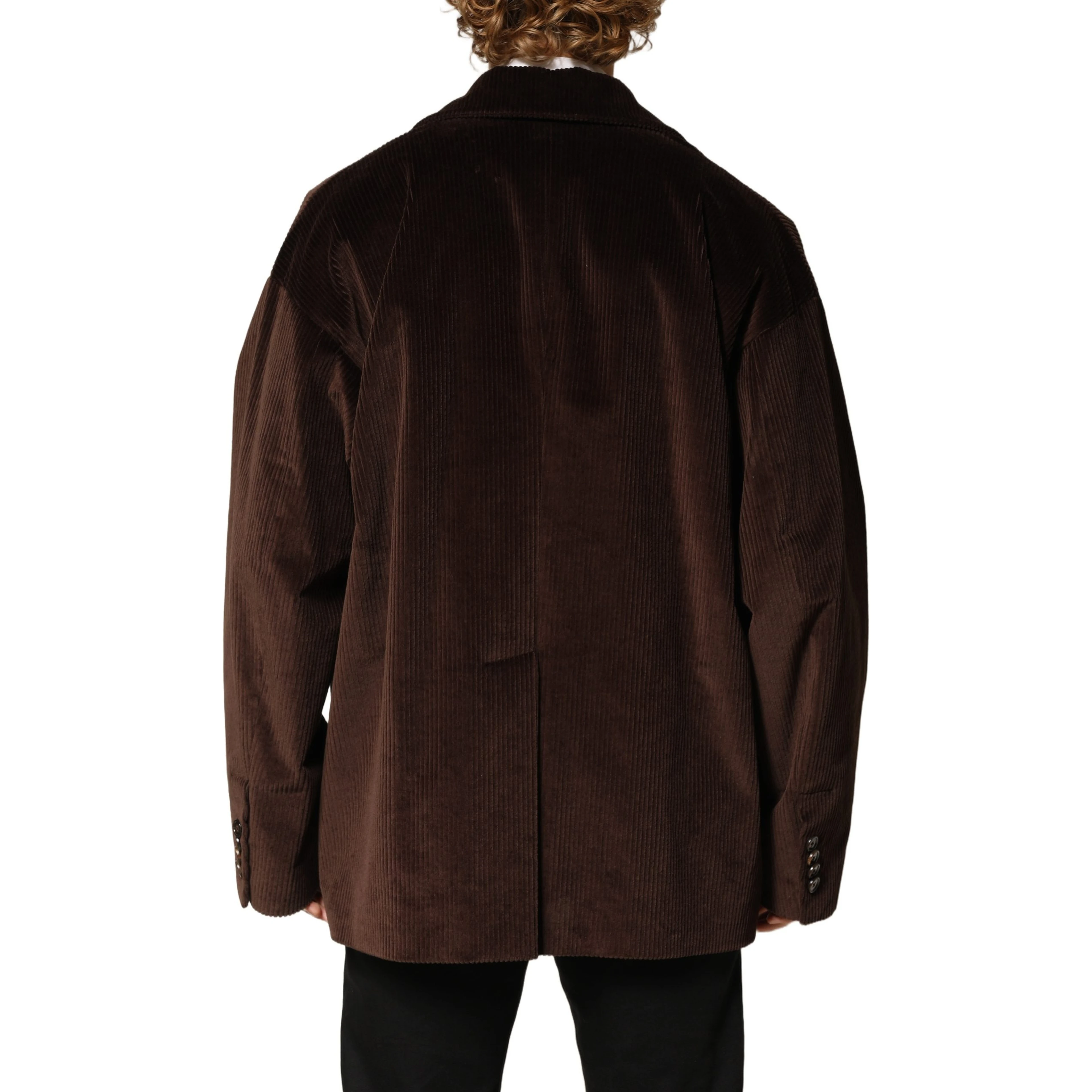 Brown Double Breasted Corduroy Blazer Jacket