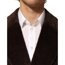 Brown Double Breasted Corduroy Blazer Jacket