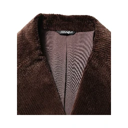 Brown Double Breasted Corduroy Blazer Jacket