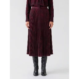 Pleated wool midi skirt