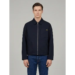Dark navy blue cotton zip jacket