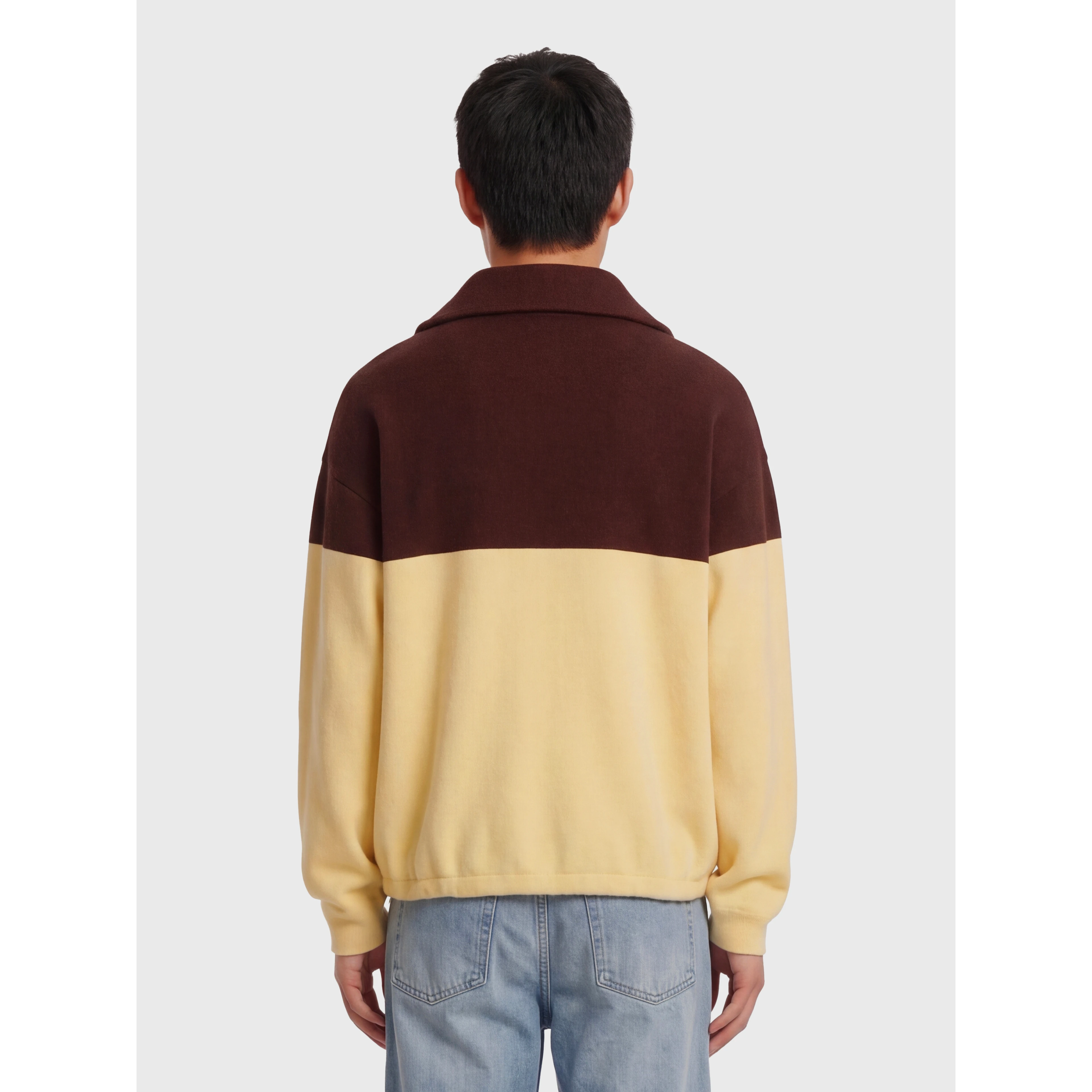 Brown and yellow cotton sweater