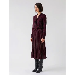 Pleated wool midi skirt