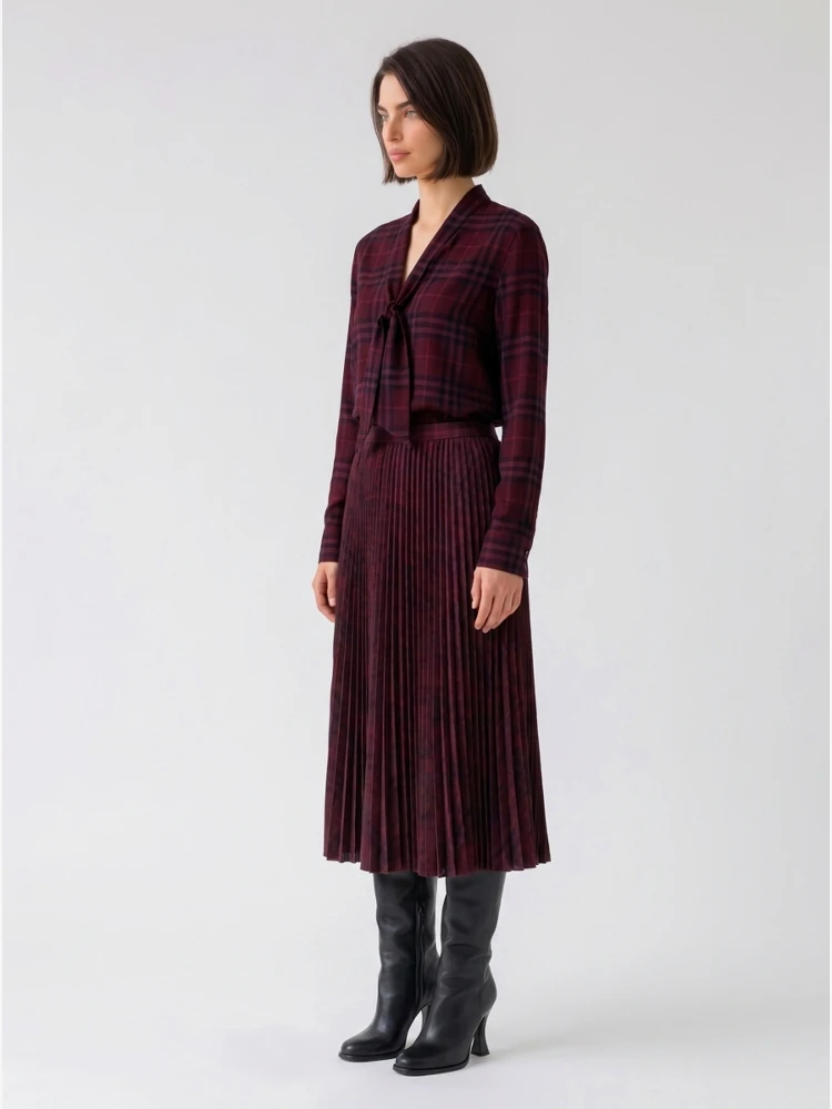 Pleated wool midi skirt alternative