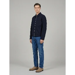 Dark navy blue cotton zip jacket