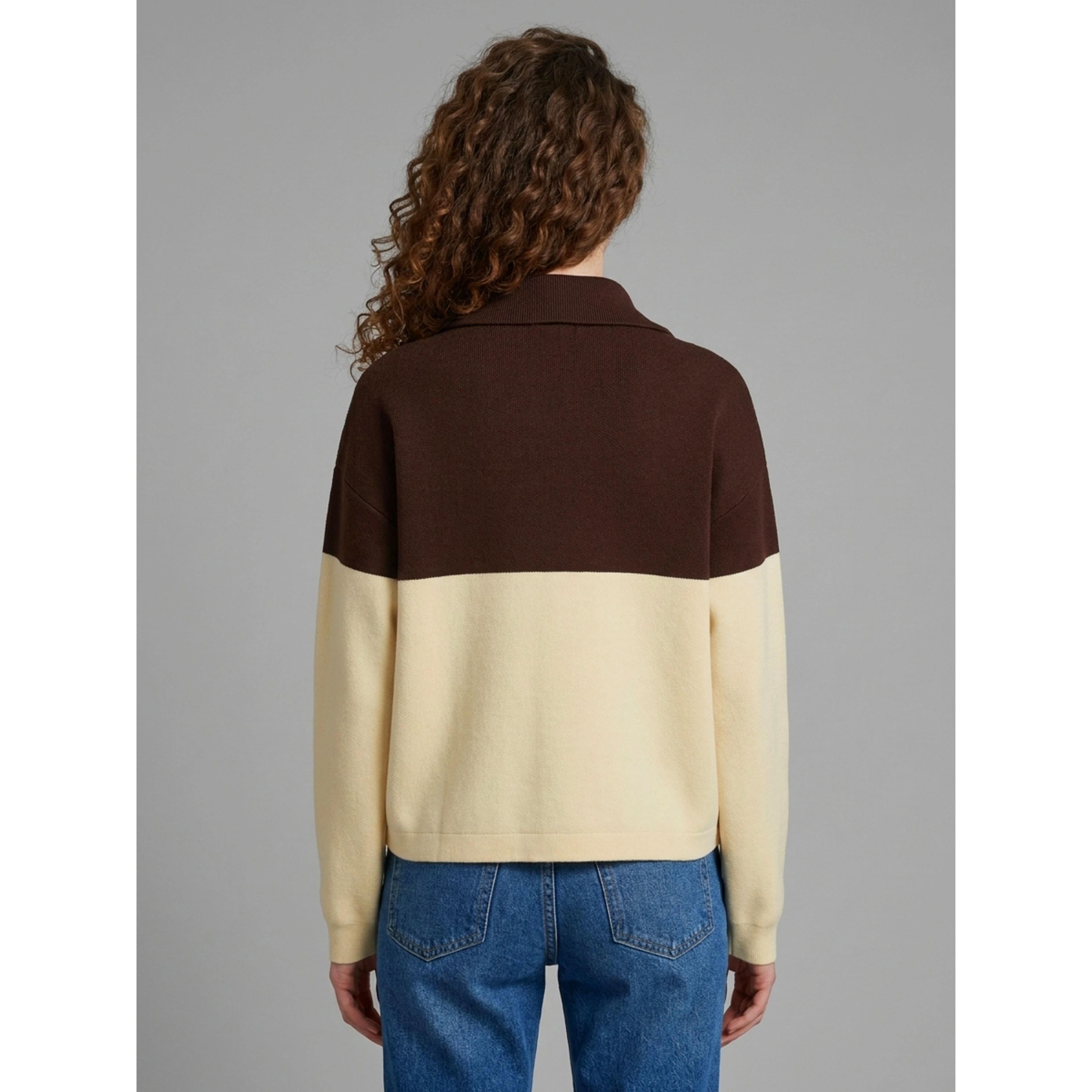 Brown and yellow cotton sweater
