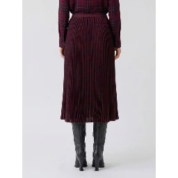 Pleated wool midi skirt