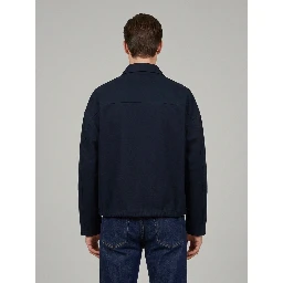Dark navy blue cotton zip jacket