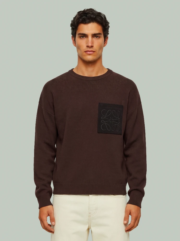 Dark brown Anagram cotton sweater
