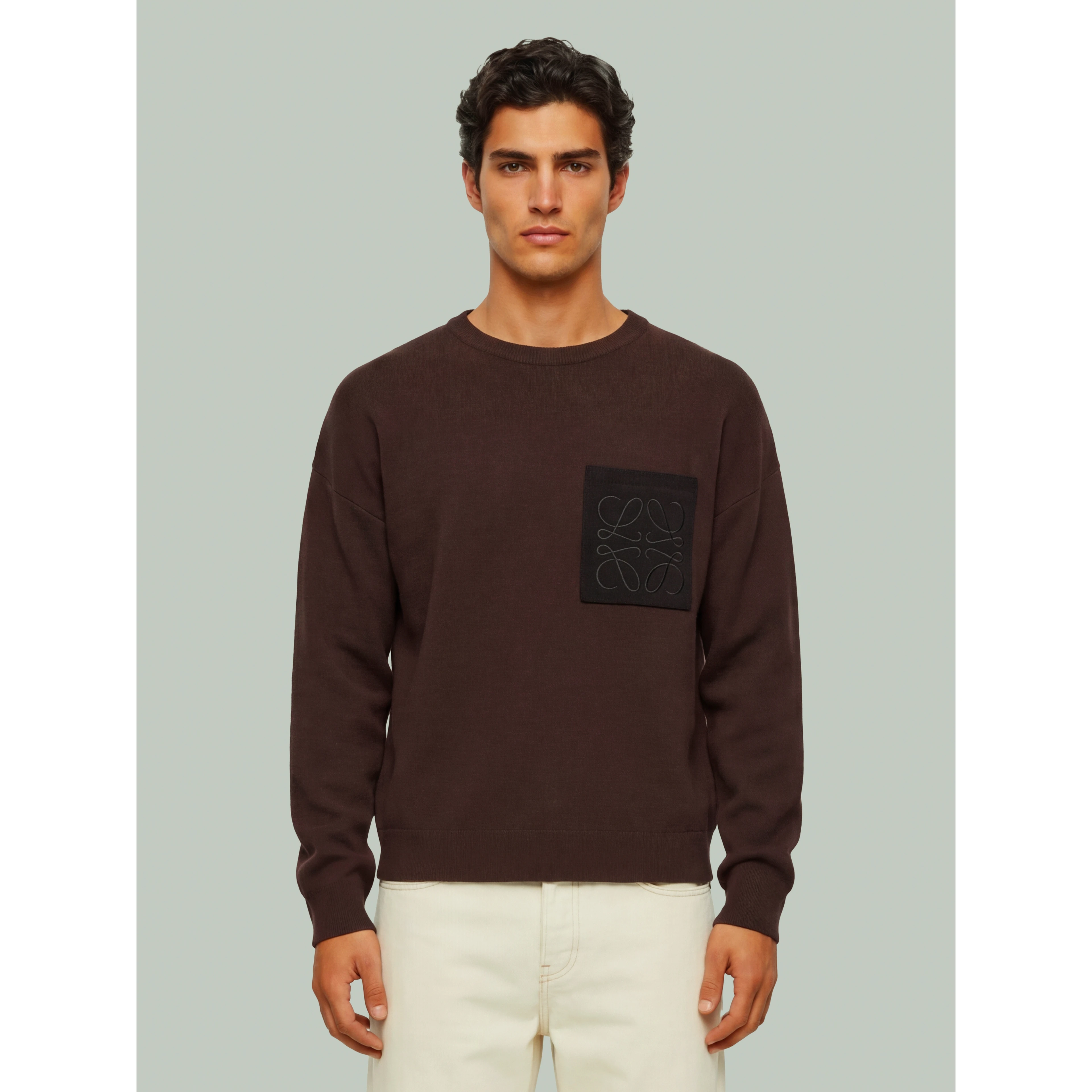 Dark brown Anagram cotton sweater