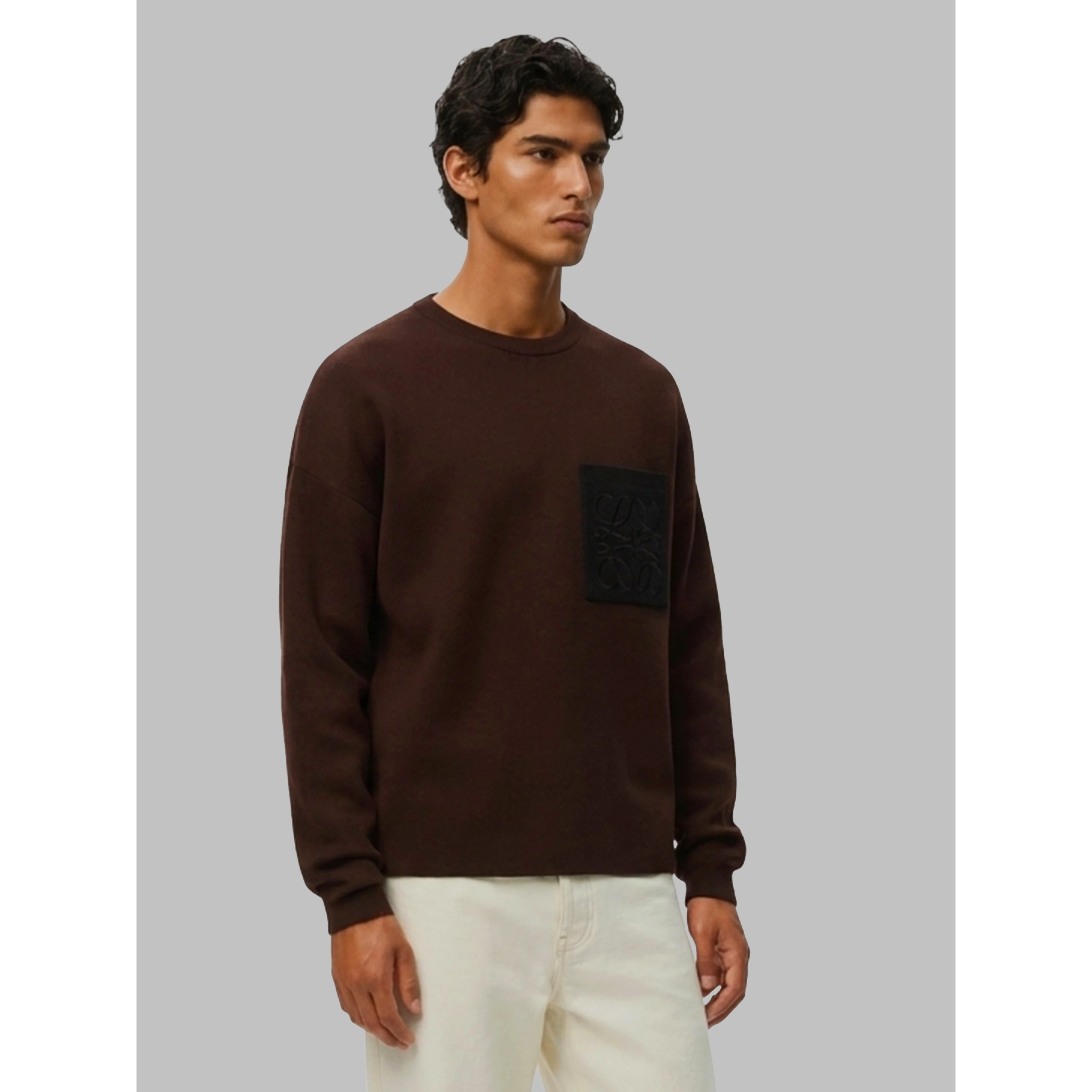 Dark brown Anagram cotton sweater