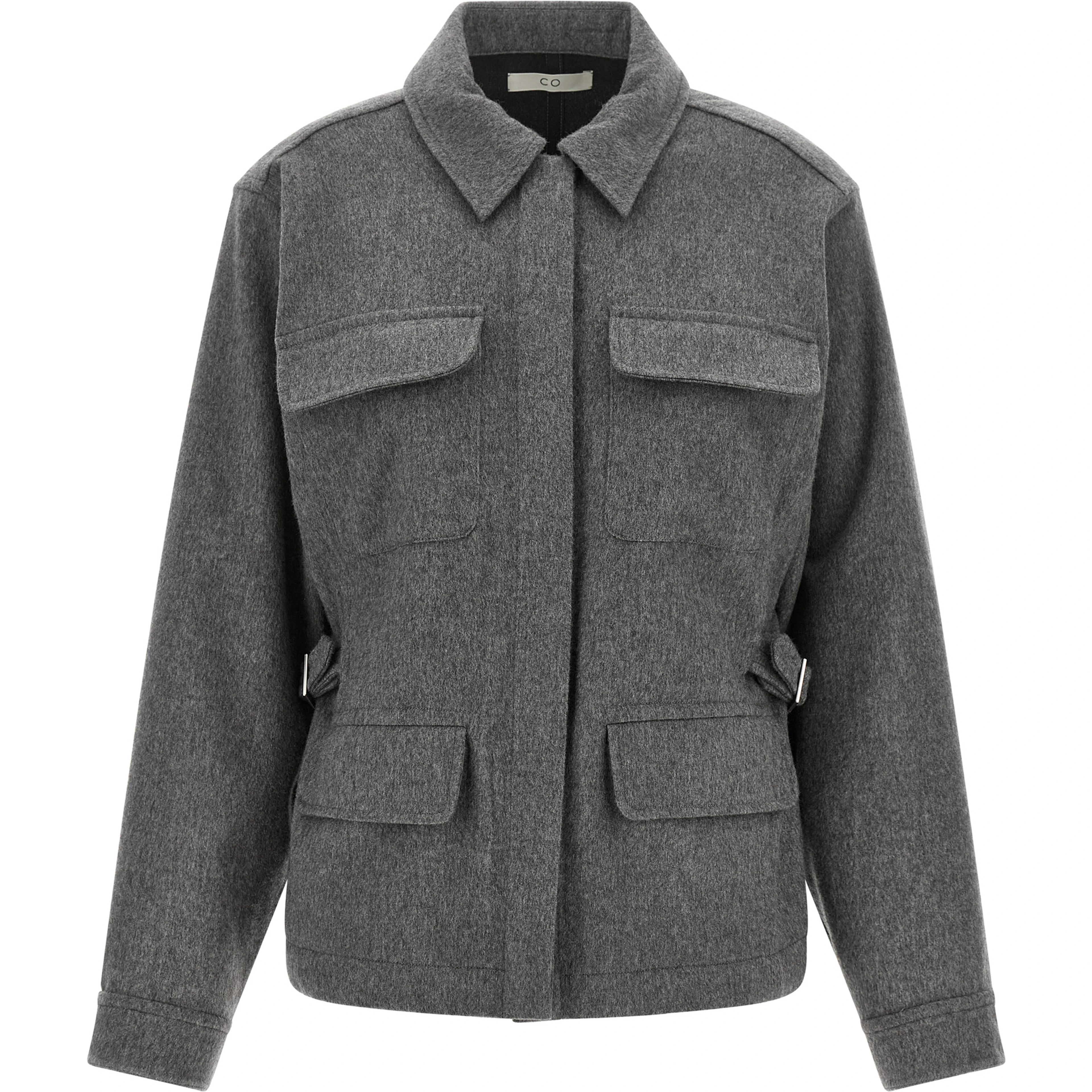 Gray Virgin Wool Full-Length Jacket