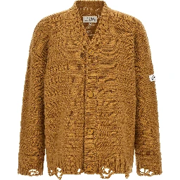 Beige Virgin Wool Cardigan