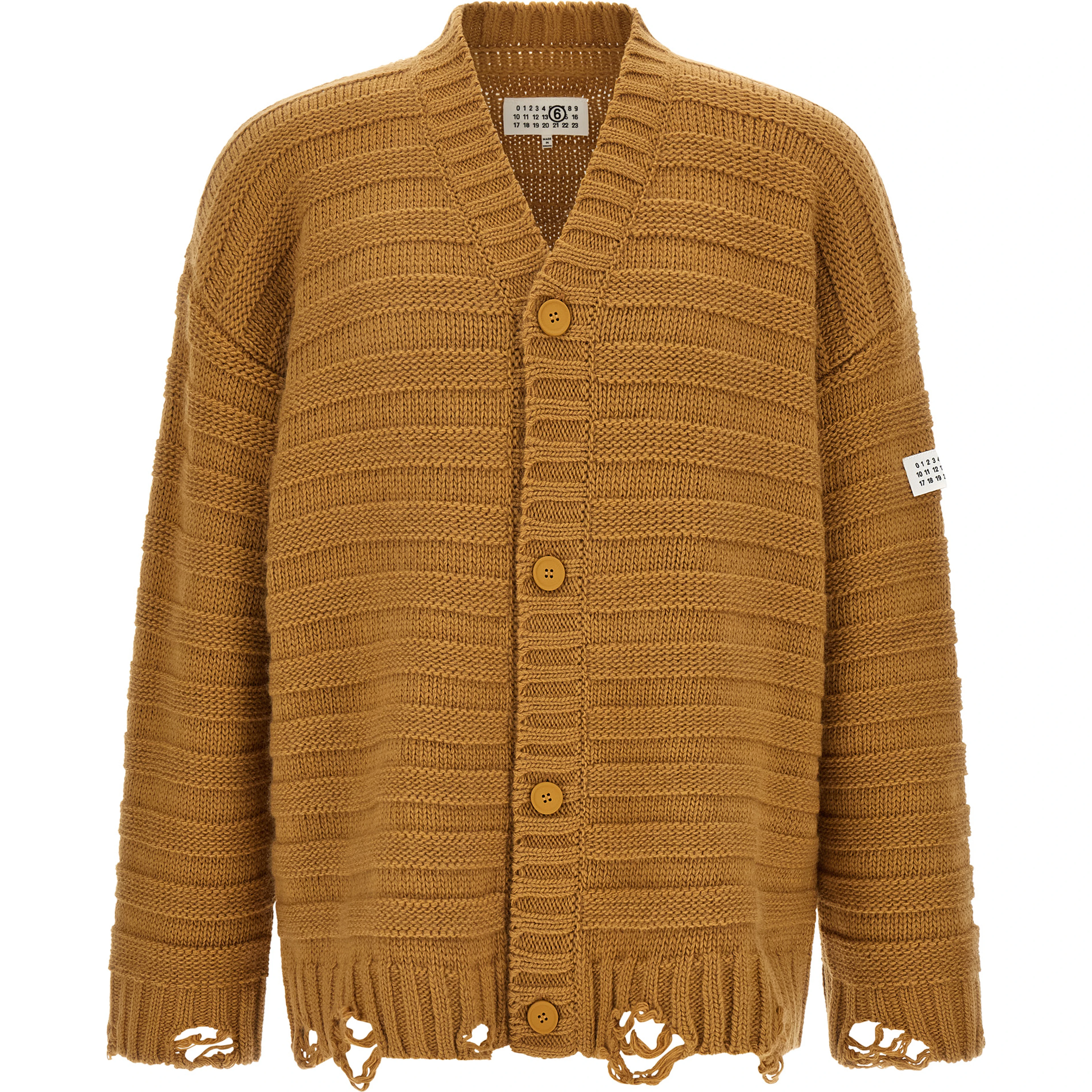 Beige Virgin Wool Cardigan