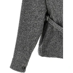 Gray Virgin Wool Full-Length Jacket