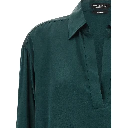 Bicolor Silk Polo Shirt