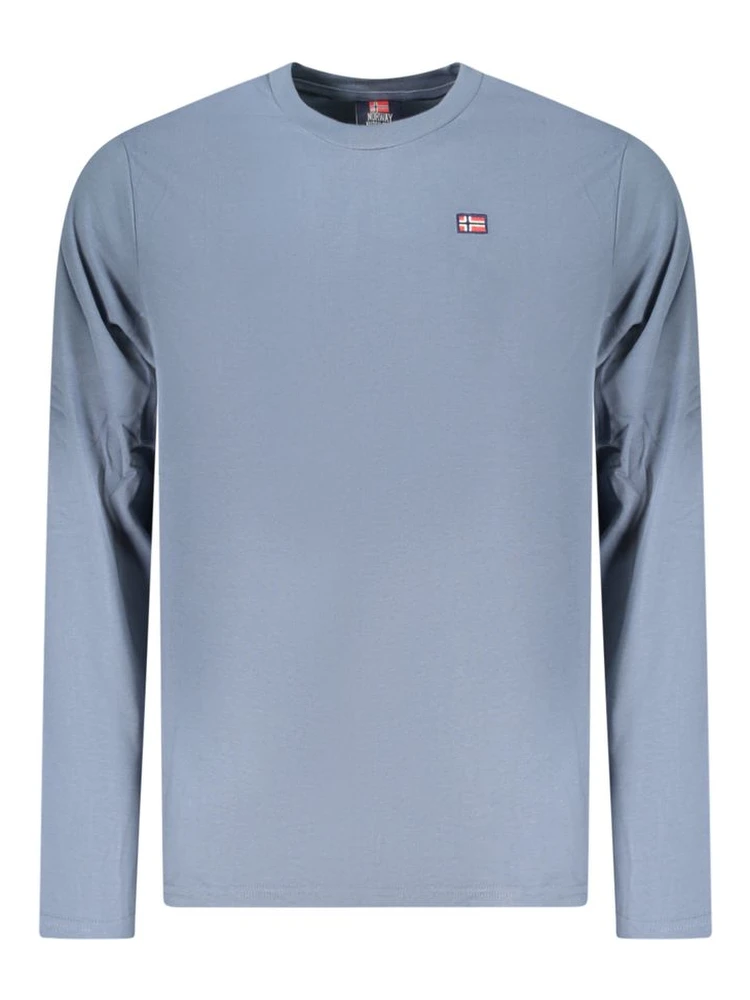 Blue Cotton Men T-Shirt