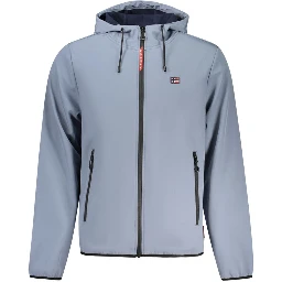 Gray Polyester Men Jacket