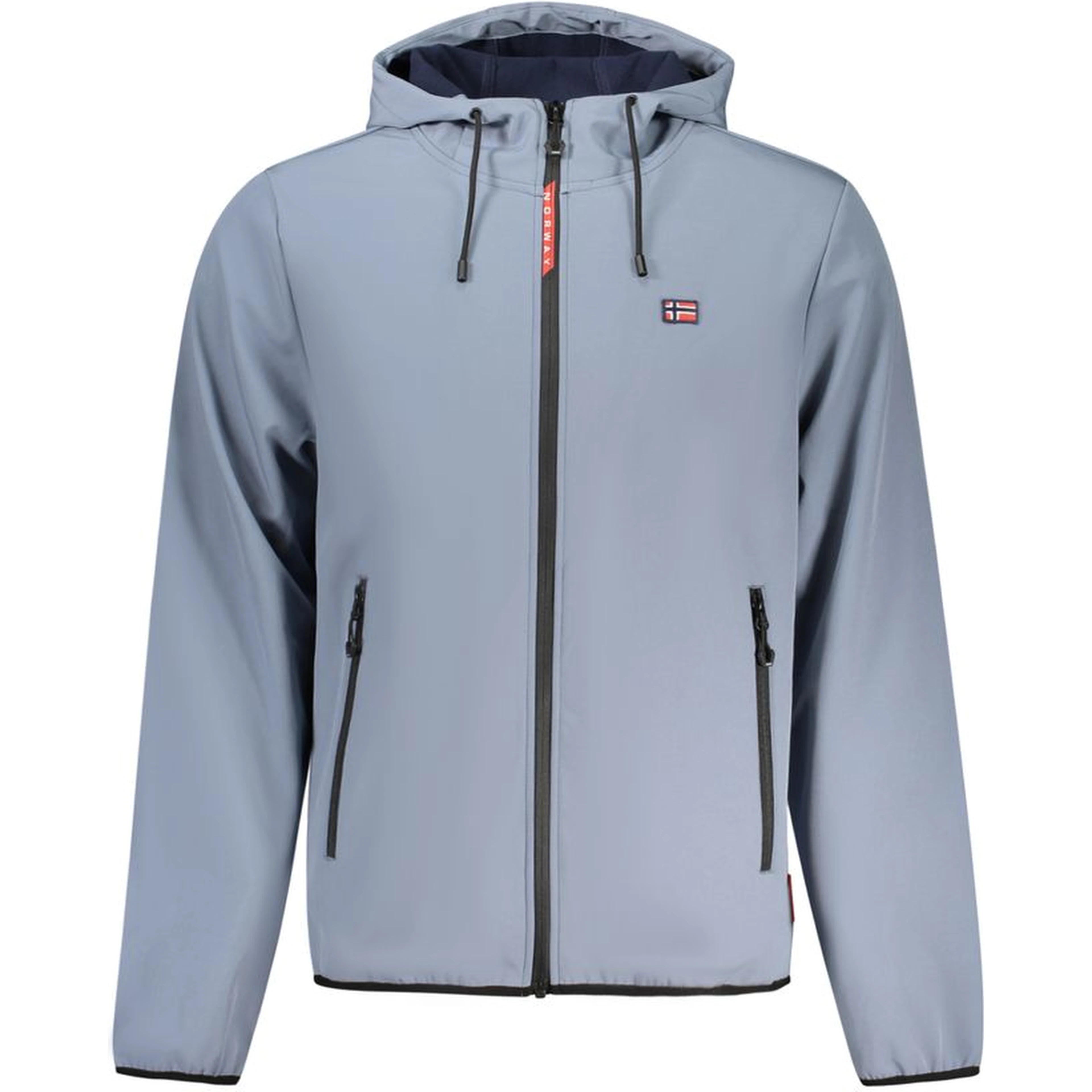 Gray Polyester Men Jacket