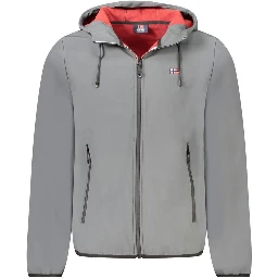 Gray Polyester Men's Jacket