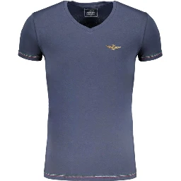 Blue Cotton Men's T-Shirt
