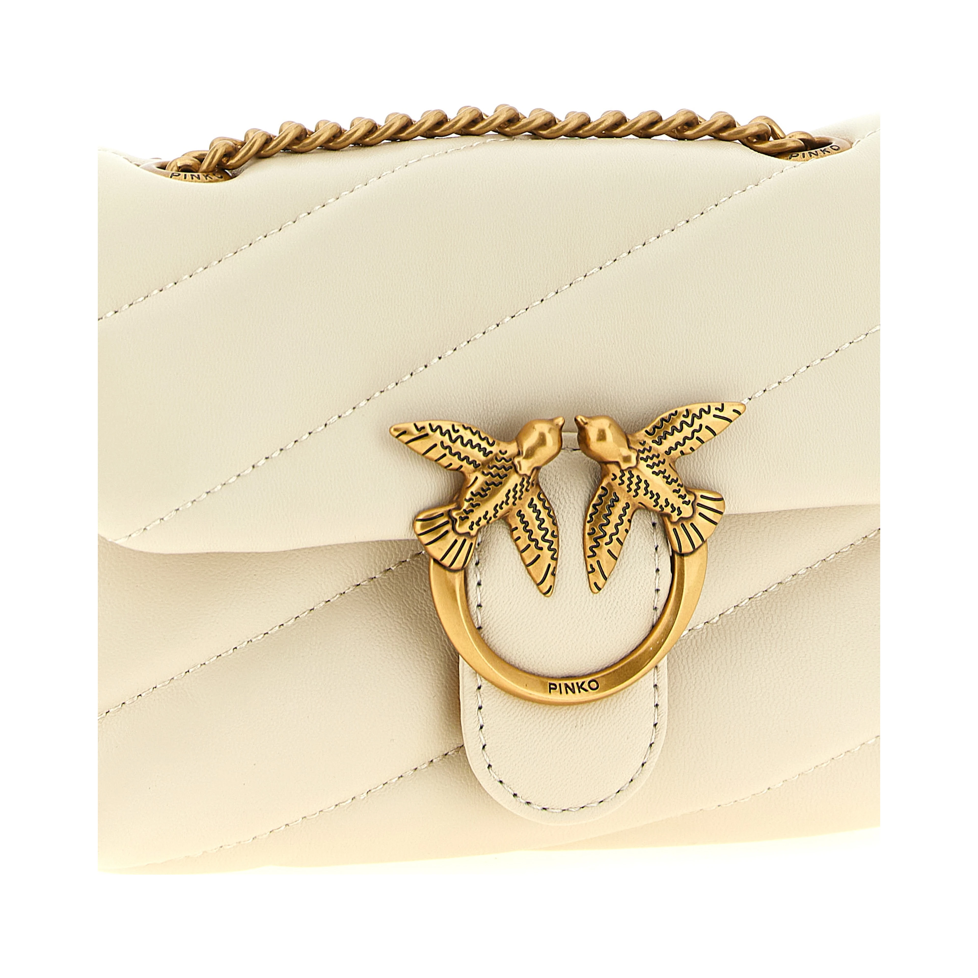White Lambskin Crossbody Bag