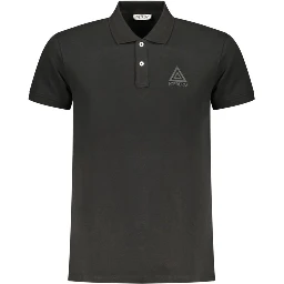 Black Cotton Men Polo Shirt