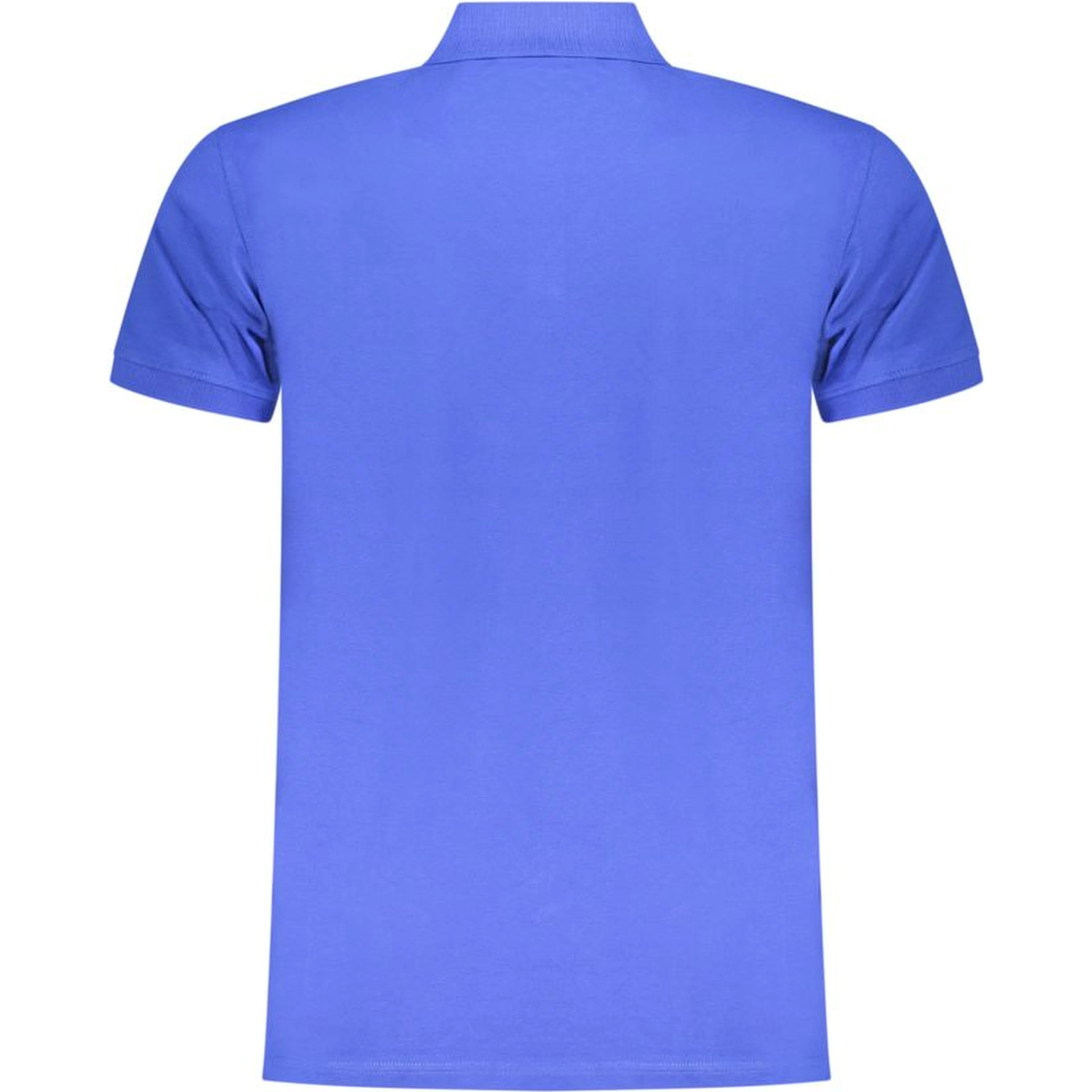 Blue Cotton Men Polo Shirt