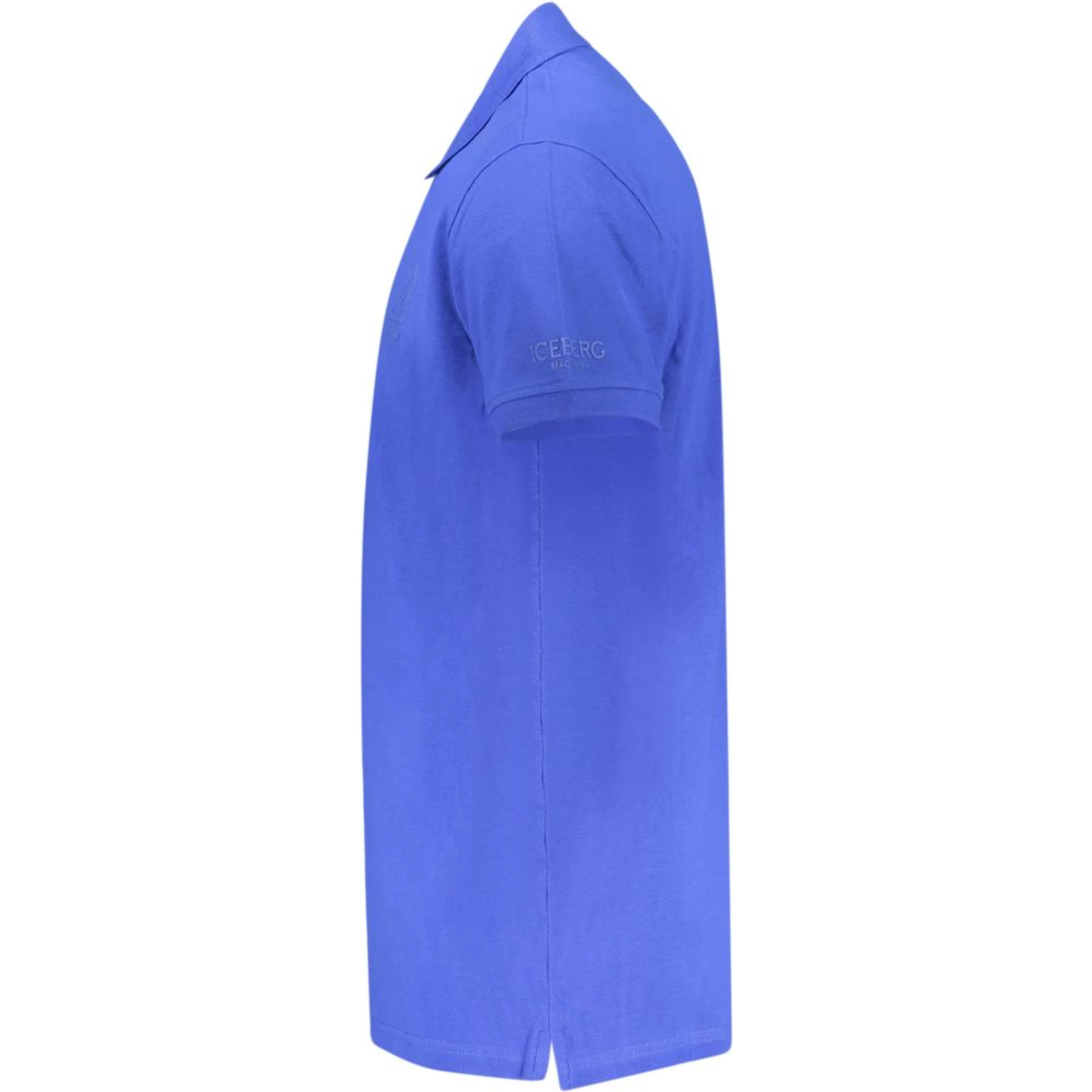 Blue Cotton Men Polo Shirt