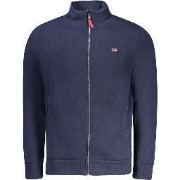 Blue Cotton Men Sweatshirt