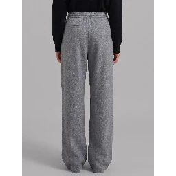 Finn pants with elastic waist and pleats in grey mélange
