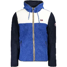 Blue Polyester Men's Jacket