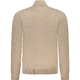 Brown Polyester Men's Cardigan