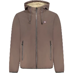Brown Polyester Men's Jacket