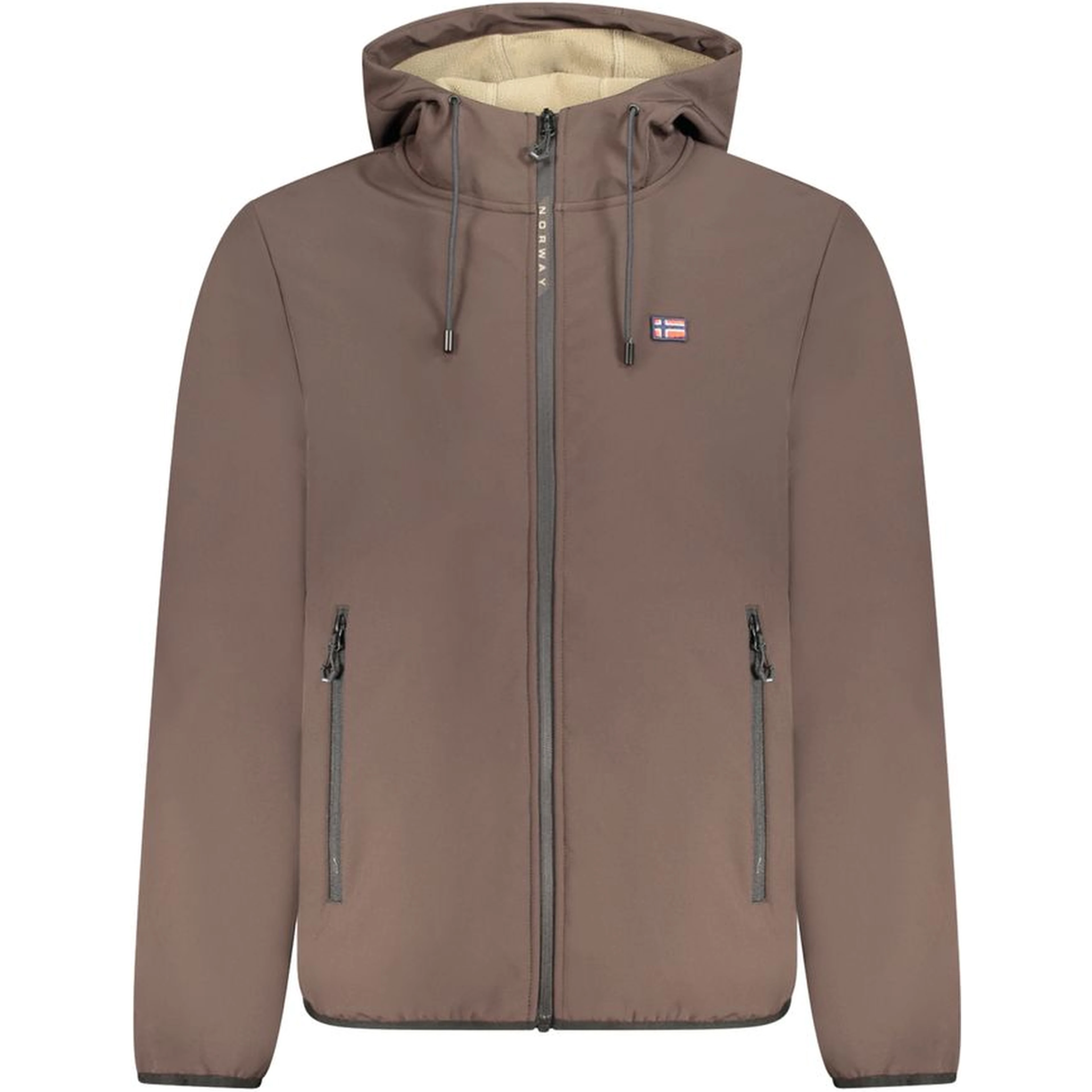 Brown Polyester Men's Jacket