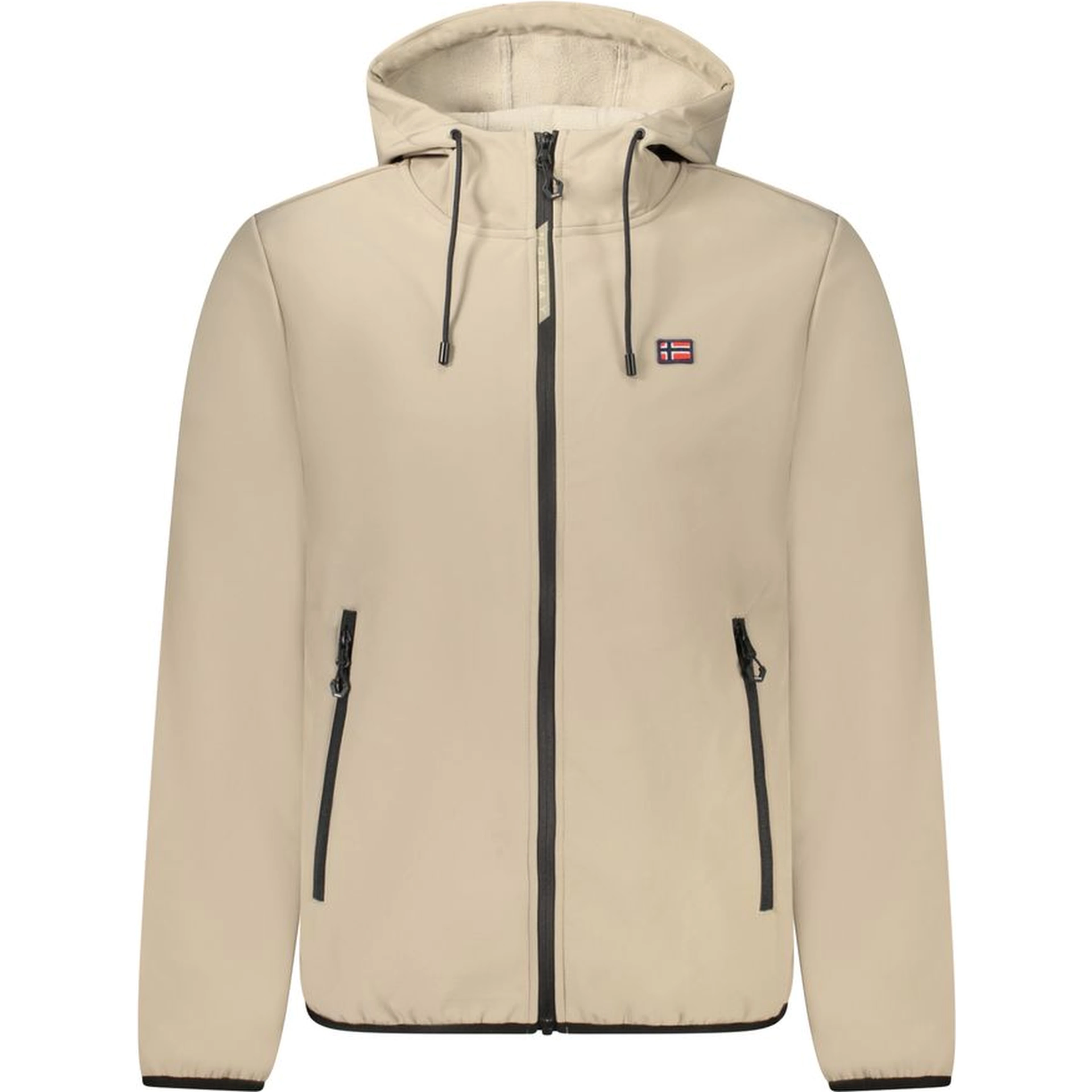 Beige Polyester Mens Jacket