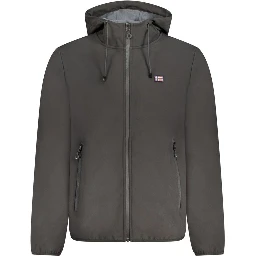 Black Polyester Men's Jacket
