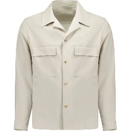 Beige Virgin Wool Shell Jacket