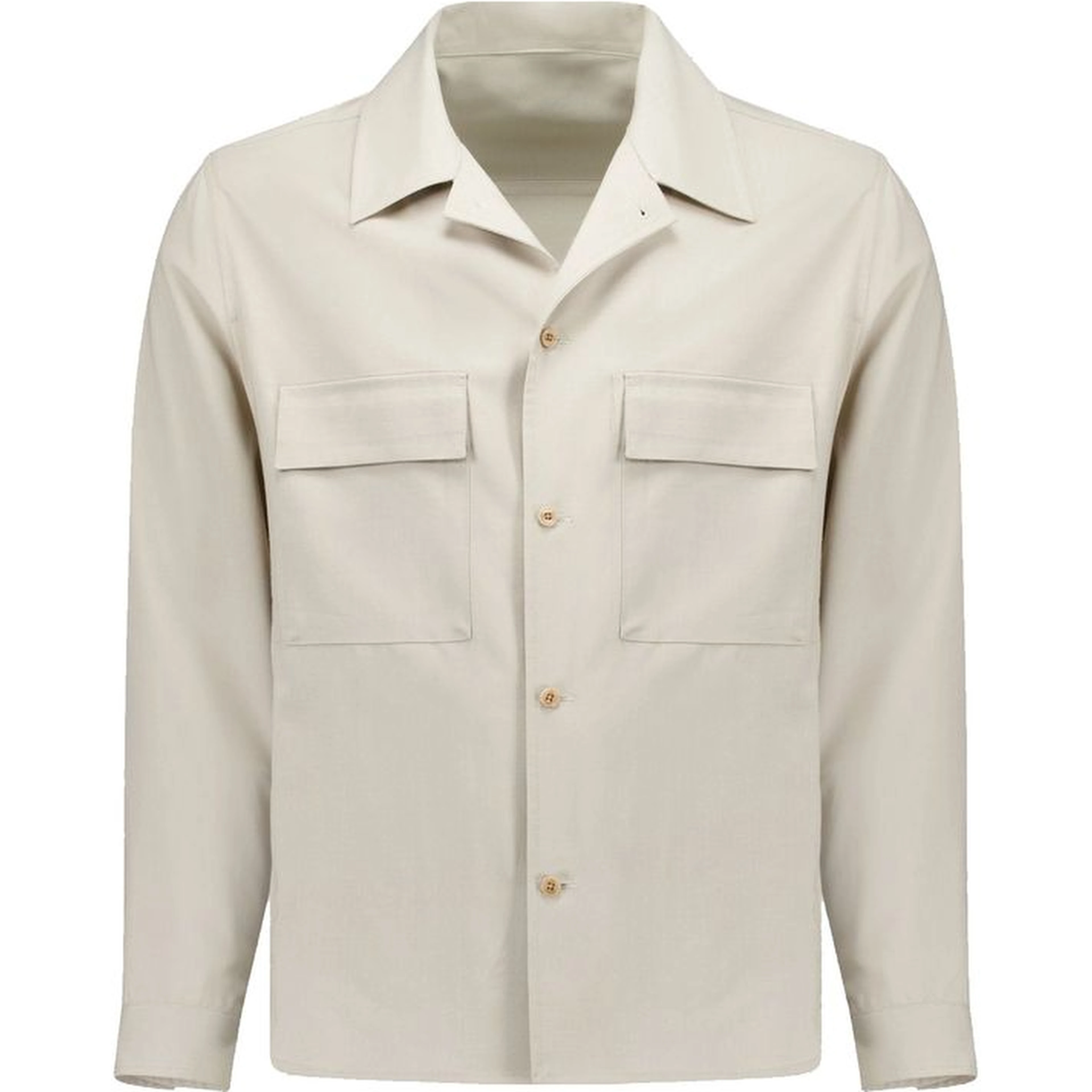 Beige Virgin Wool Shell Jacket
