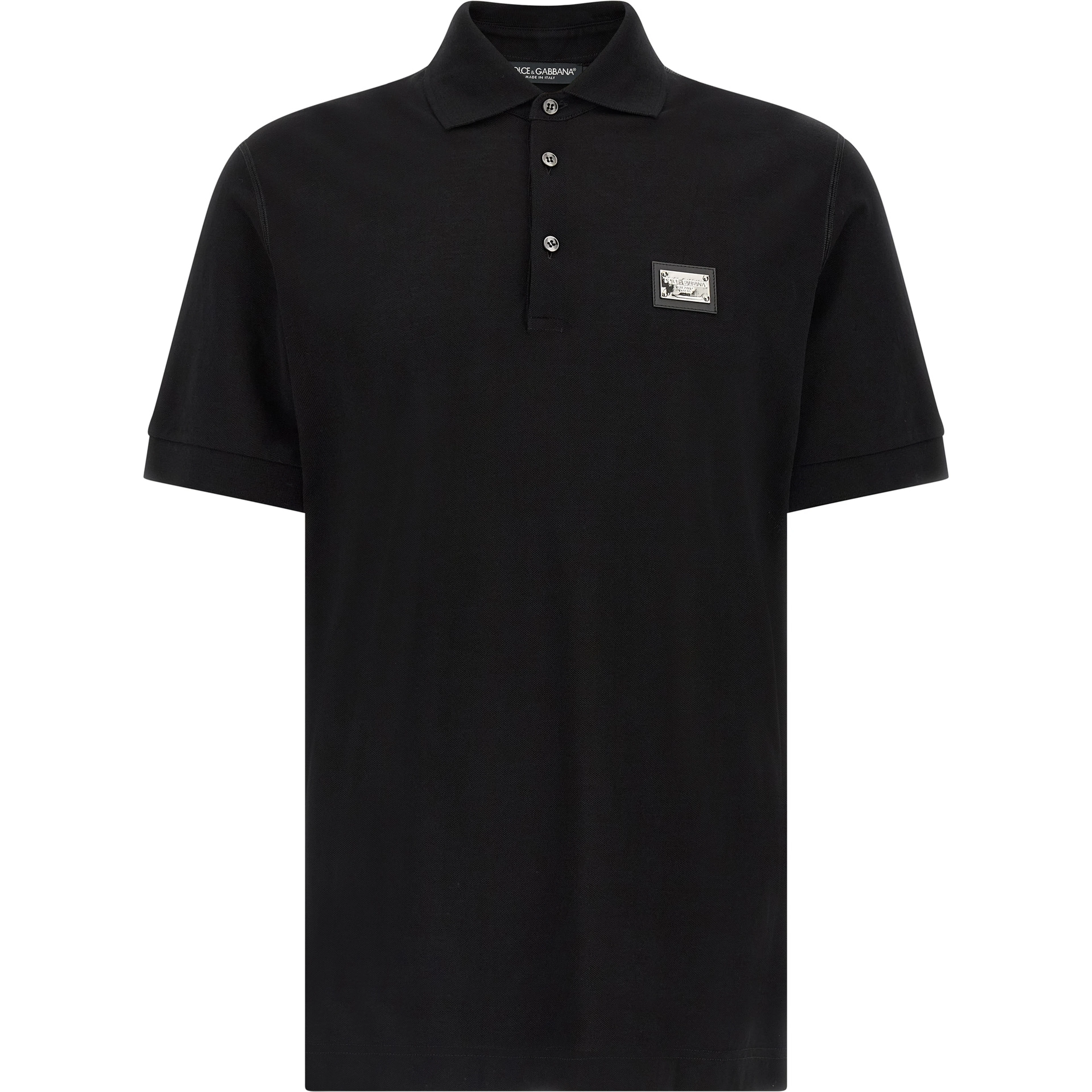 Black Cotton Polo Shirt