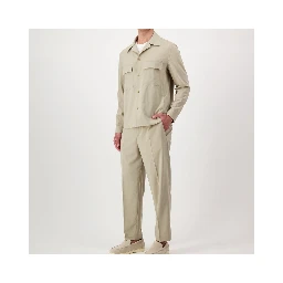 Beige Virgin Wool Shell Jacket