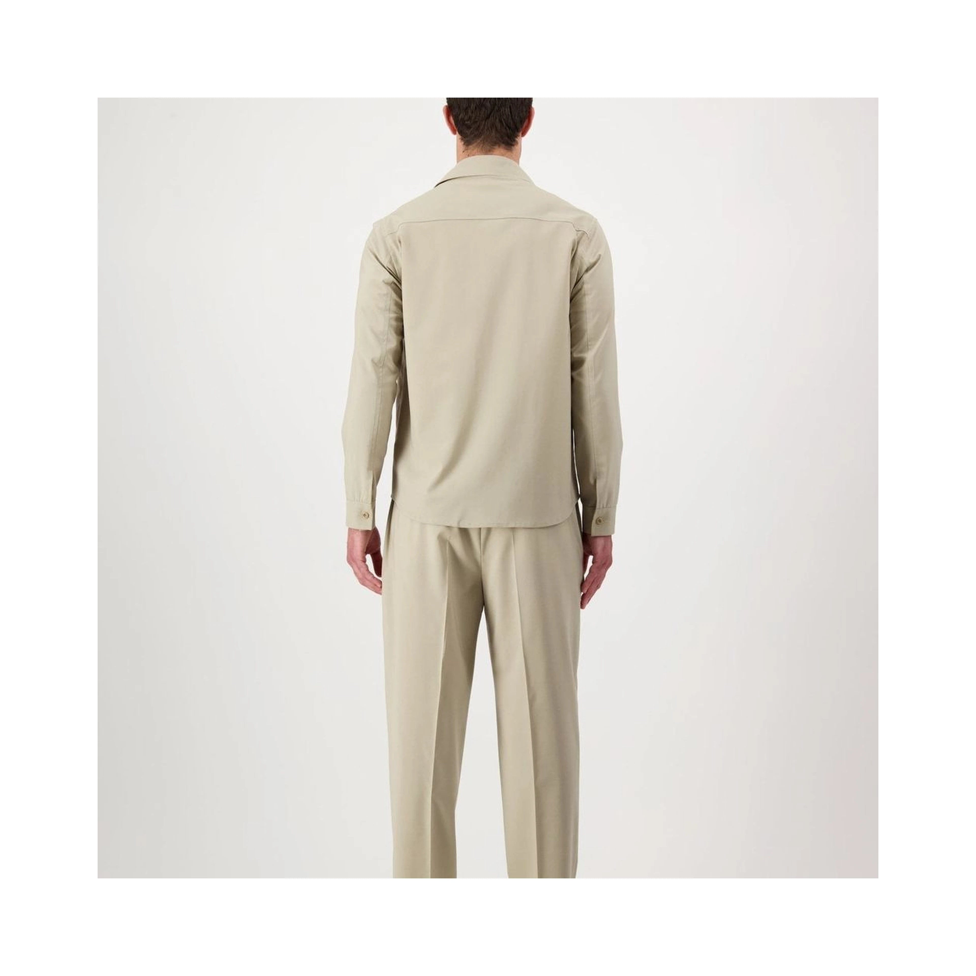 Beige Virgin Wool Shell Jacket