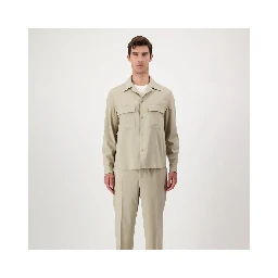 Beige Virgin Wool Shell Jacket
