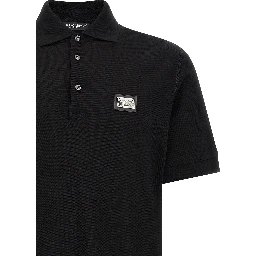 Black Cotton Polo Shirt