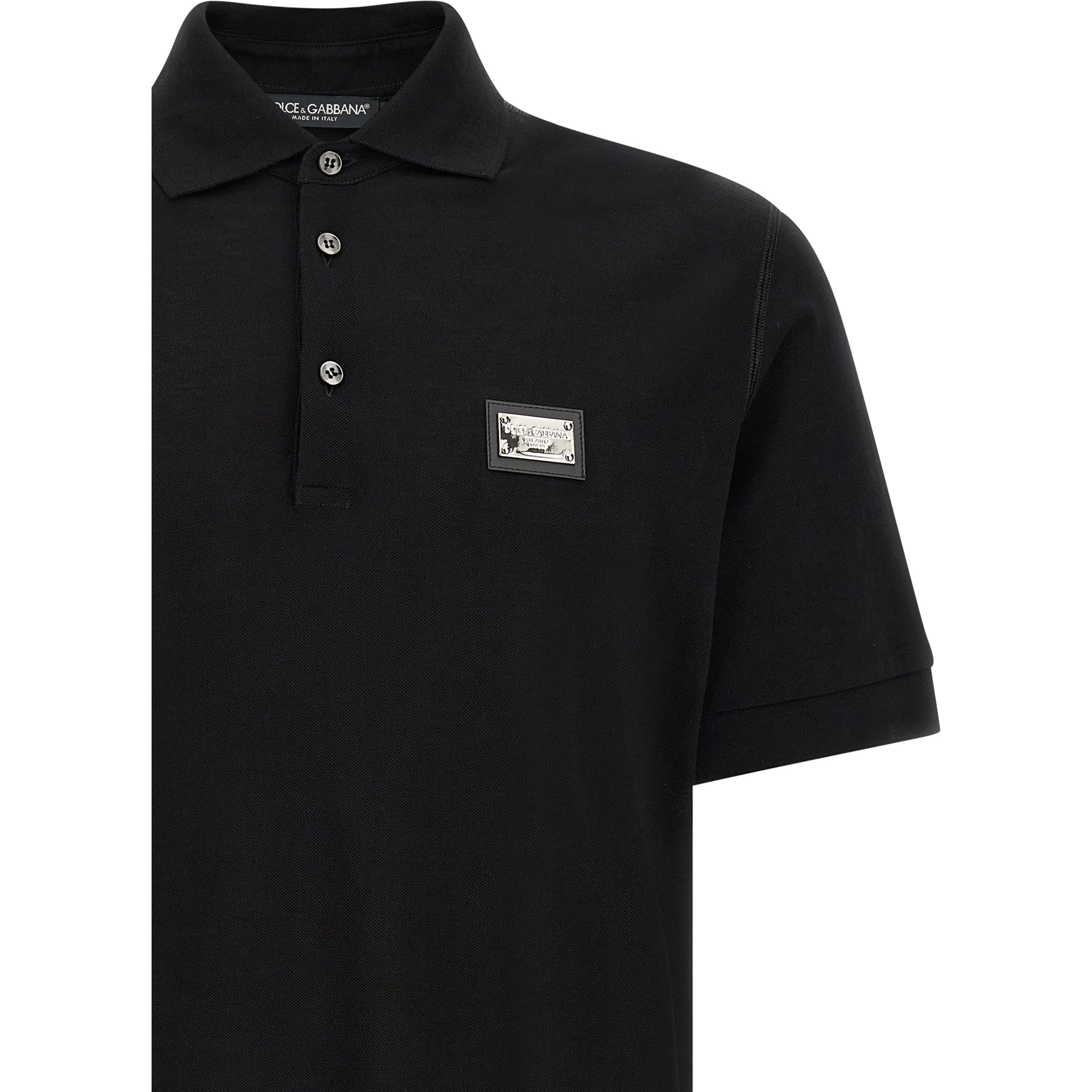 Black Cotton Polo Shirt