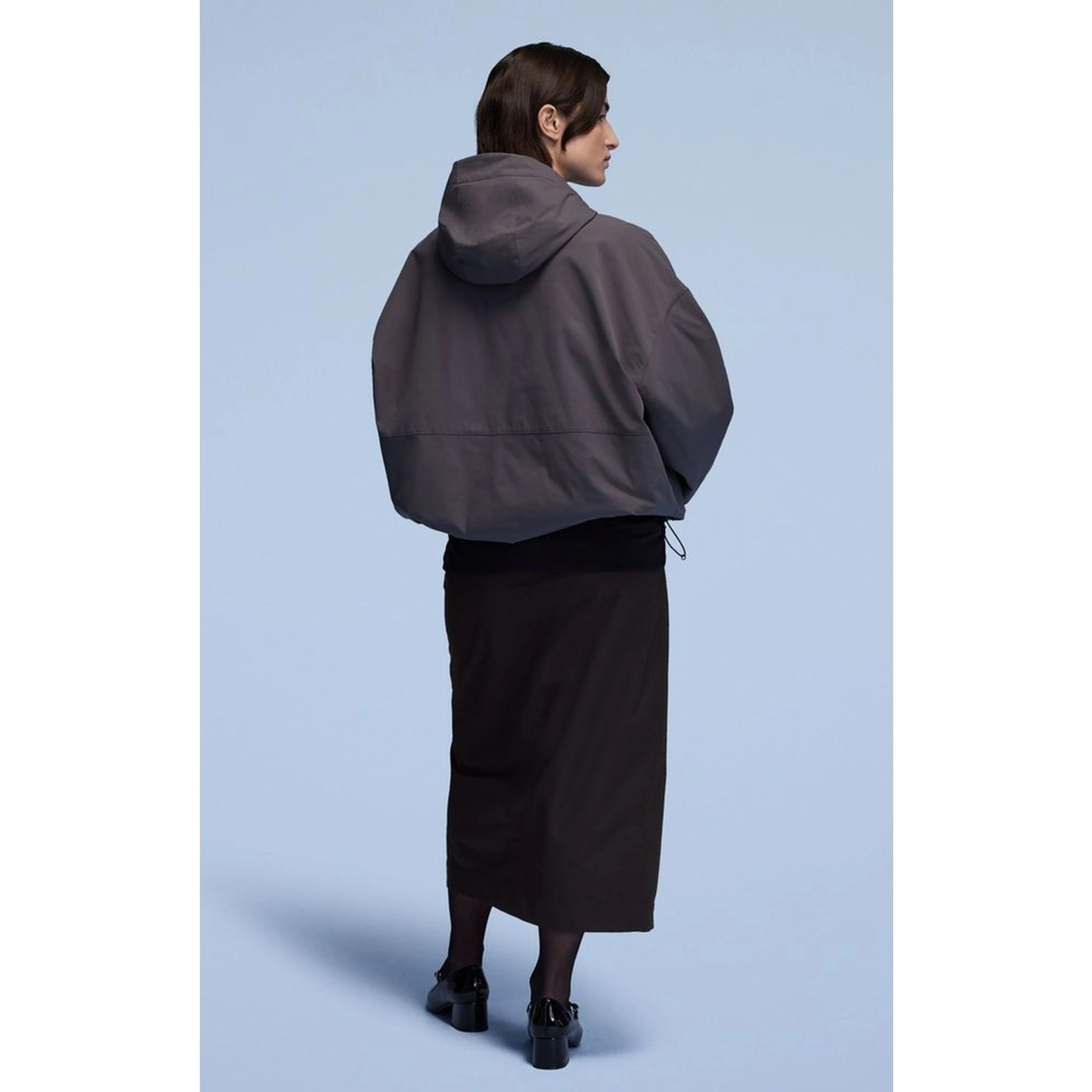 Blue Polyester Shell Jacket