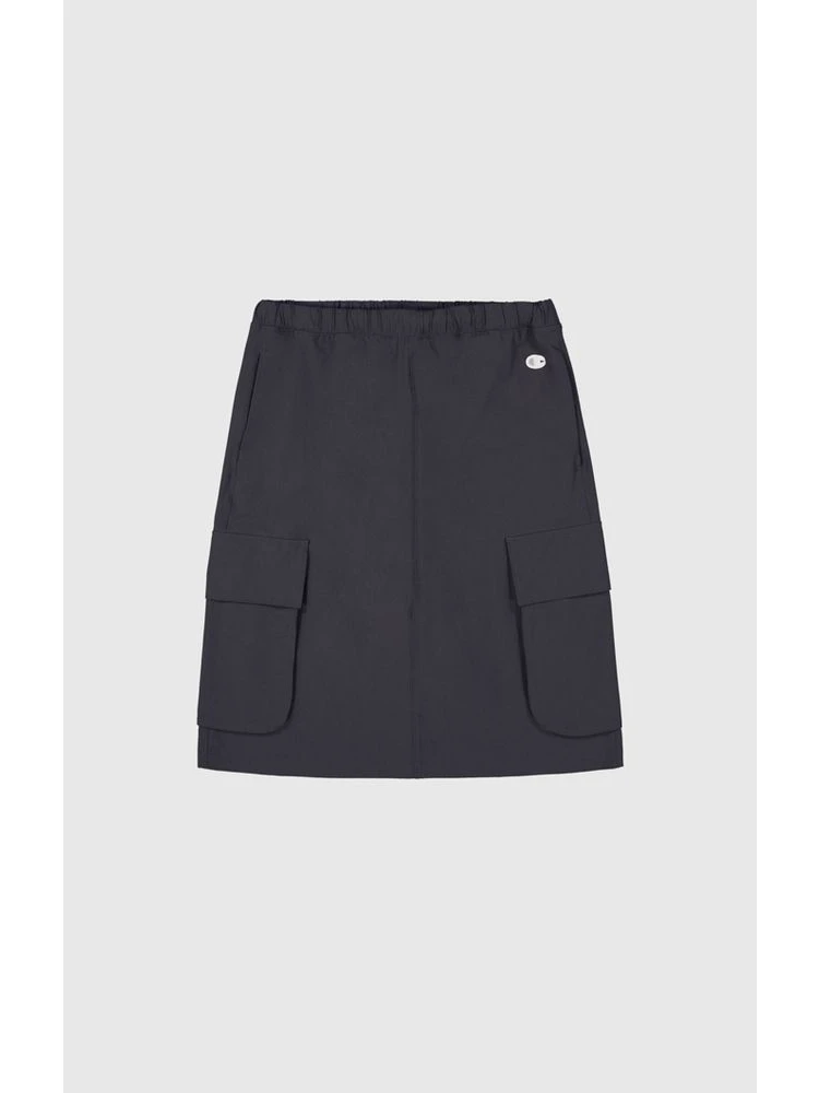 Black Polyamide Midi Skirt