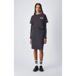 Black Polyamide Midi Skirt