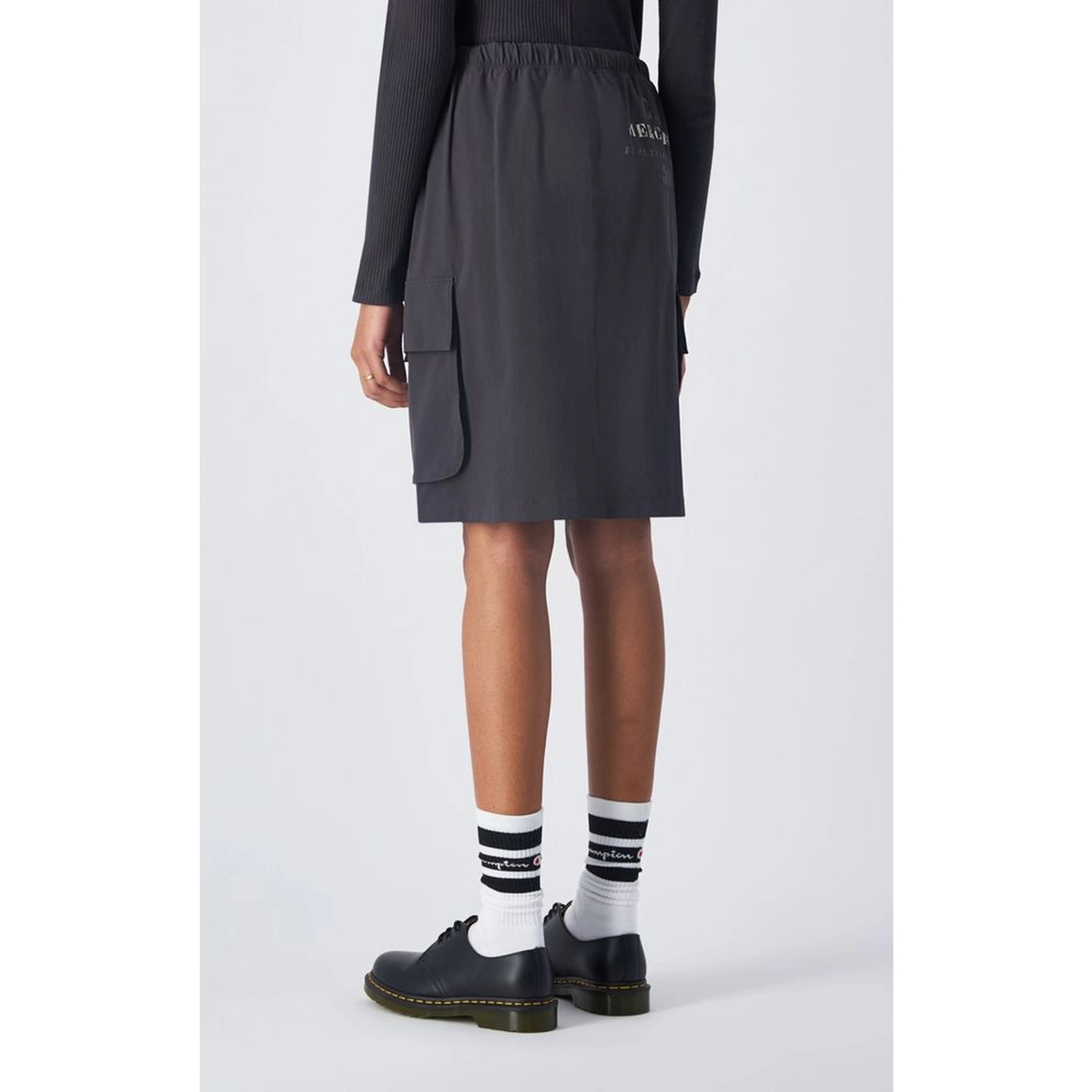 Black Polyamide Midi Skirt