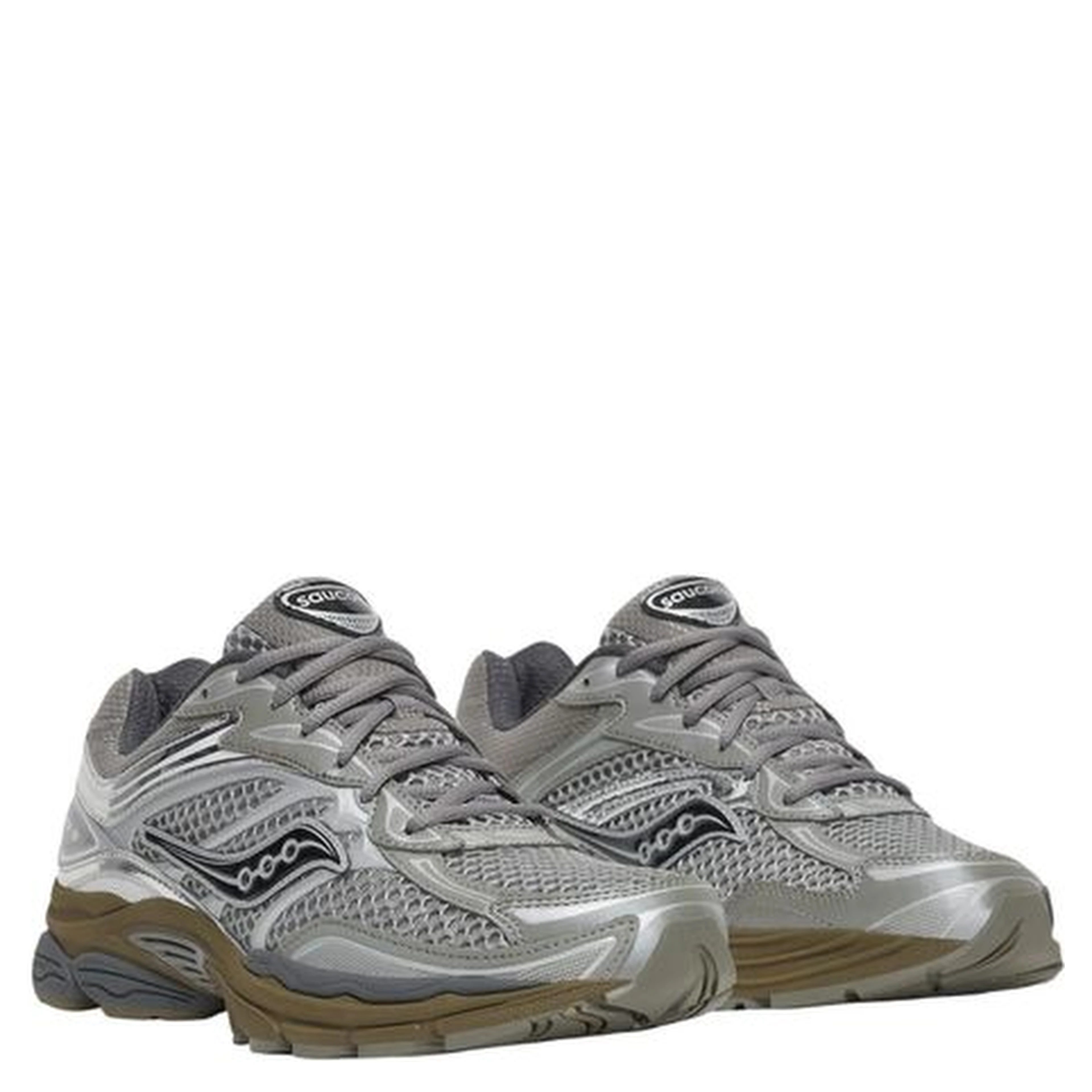 Silver Synthetic Athletic Sneakers
